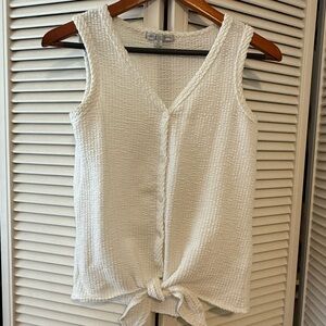 Cute Beachy Summer Sleeveless Button Down